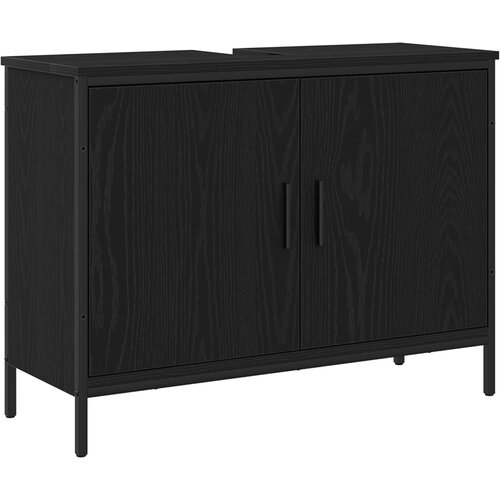 VidaXL Omara za umivalnik Črni hrast 80x30x60 cm Inženirski les Slike