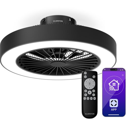Klarstein ZenBreeze Pametni stropni ventilator z lučjo | 48 cm | 16 W | Tihi | LED | Akril Cene