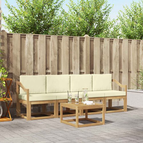  Set vanjskih sofa 5 kom. Bijela i krem Cene