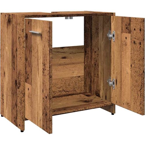  Kupaonski ormarić za umivaonik staro drvo 60x33x60 cm Smeđa Slike