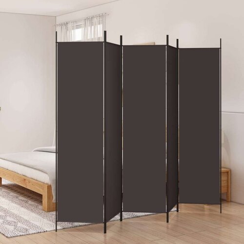 Sobna pregrada s 5 panela smeđa 250 x 200 cm od tkanine Cijene