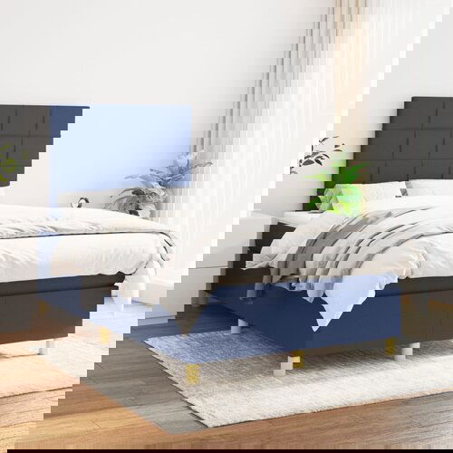 vidaXL Krevet s oprugama i madracem plavi 120 x 200 cm od tkanine Cijene