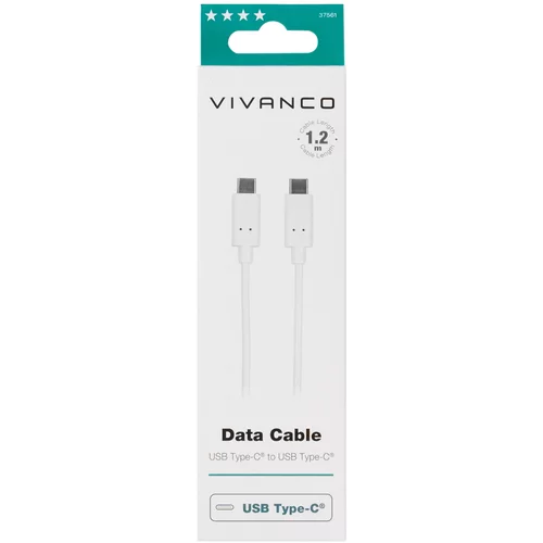 Vivanco USB kabel USB 2.0 USB-C® utikač, USB-C® utikač 1.20 m bijela 37561