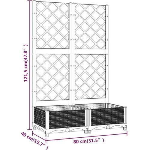 VidaXL Vrtna sadilica s re&amp;scaron;etkom bijela 80 x 40 x 121 5 cm PP Slike