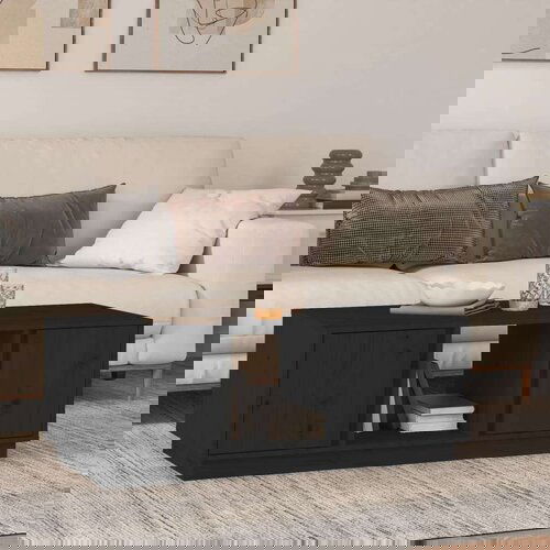  Stolić za kavu crni 110 x 50 x 40 cm od masivne borovine Cijene