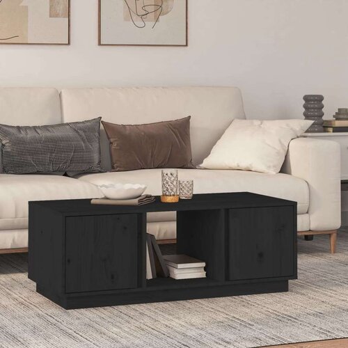  Stolić za kavu crni 110 x 50 x 40 cm od masivne borovine Slike