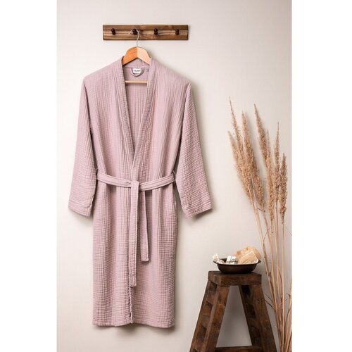  Ružičasti kućni ogrtač od muslina S/M Kimono &amp;ndash; Slike