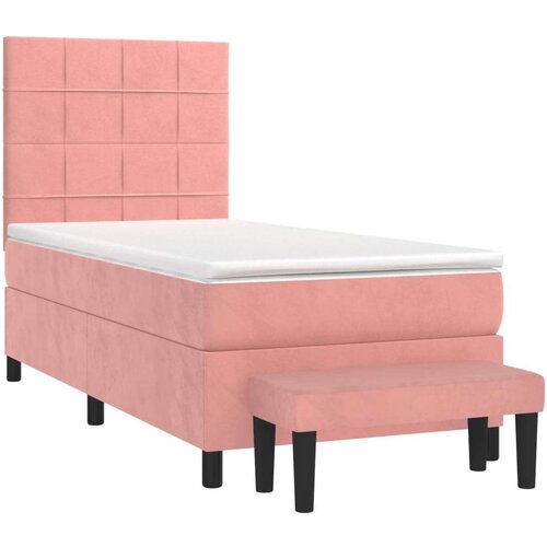 vidaXL Box spring postelja z vzmetnico roza 80x200 cm žamet Cene