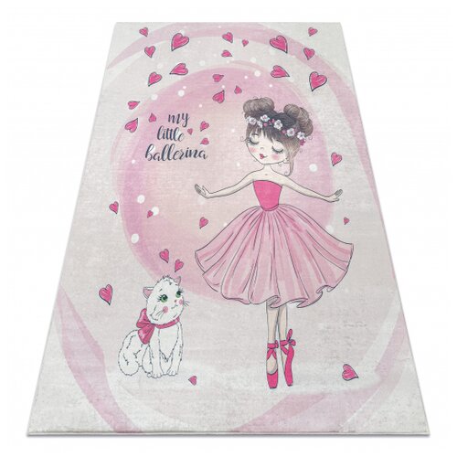 RugsX BAMBINO 2161 pralna preproga Ballerina, mačka za otroke protizdrsna - roza 120x170 cm, (5000176670) Cene