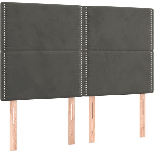 Maison Chic Posteljno vzglavje - Vzglavna omarica 4 kosa temno siv 72x5x78/88 cm žamet, (22078159) Cene