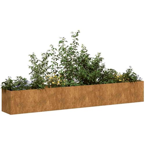 vidaXL Planter Rusty 280x40x40 cm Vremensko odporno jeklo Cene