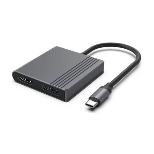 Gembird A-CM-HDMIFDPF-01 USB C-type muski na HDMI + DisplayPort zenski adapter Slike