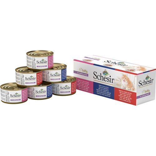  Me&scaron;ano pakiranje Schesir pločevinke - 6 x 85 g natural z rižem (3 okusi) Cijene
