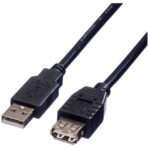 Roline USB kabel USB 2.0 USB-A vtič\, USB-A vtičnica 0.80 m črna za&scaron;čiten 11.02.8947, (20417373) Cene