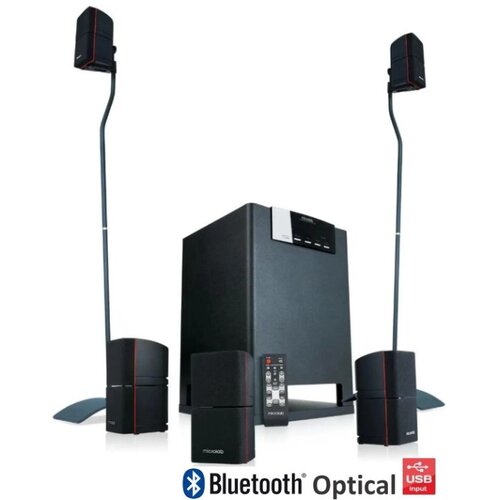 Microlab X15BT Aktivni drveni zvucnici 5.1 sistem 170W RMS (90W+2*16W) 3,5mm, Bluetooth, optical,mic Cene