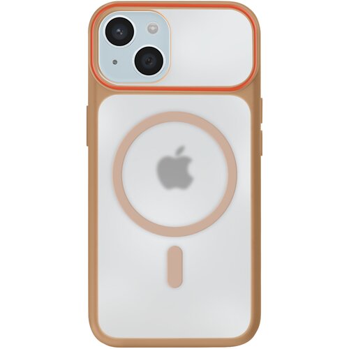 AVIZAR Ovitek MagSafe za iPhone 15, zadnja stran z dimnim efektom z ojačanim silikonskim okvirjem, Rjava, (5000190225) Cene