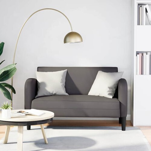 SOFA za dvije osobe siva 110 cm umjetna koža Slike
