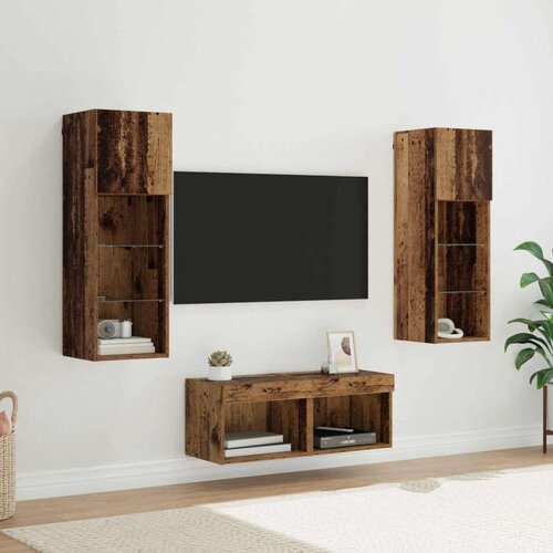 vidaXL TV stene 4 pcs Umetni hrast 40 x 30 x 30 cm Konstruiran les Cene