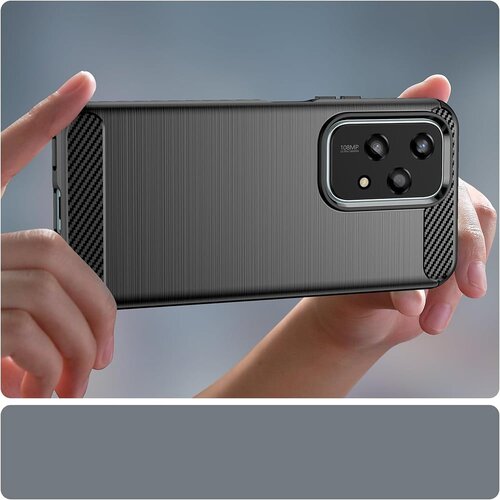 Techsuit Carbon Silicone maska za Honor 200 Lite &amp;ndash; crna Slike