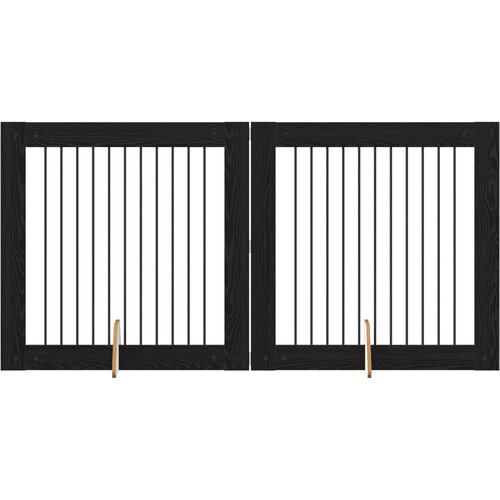  Vrata za pse s postoljem 2 pcs Crni hrast 100 x 100 cm Slike