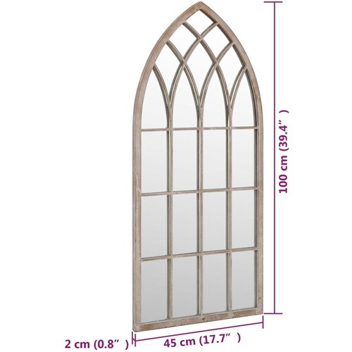 Ogledalo boja pijeska 100x45 cm željezno za unutarnju upotrebu Slike