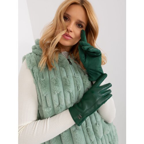 Fashion Hunters Dark green insulated women's gloves Slike