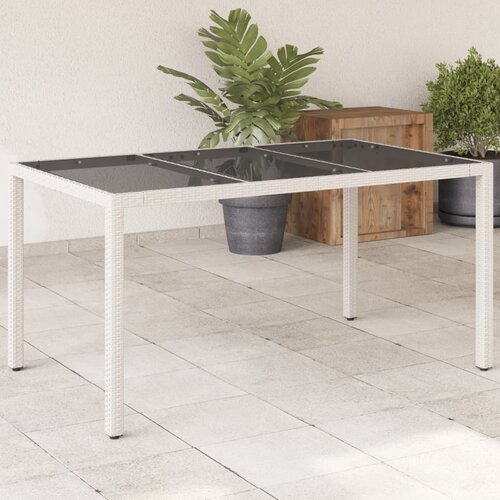  Vrtni stol sa staklenom pločom bijeli 150x90x75 cm poliratan Cijene