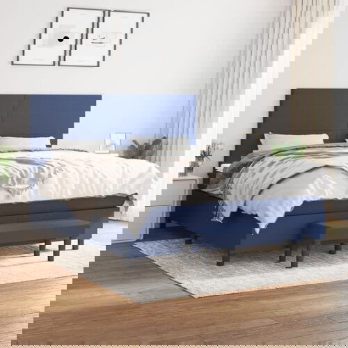 vidaXL Krevet s oprugama i madracem plavi 180x200 cm od tkanine Cijene