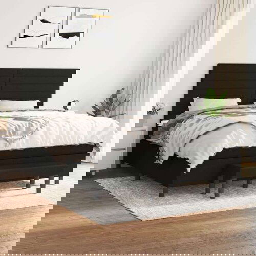 vidaXL Krevet s oprugama i madracem crni 160x200 cm od tkanine Cene