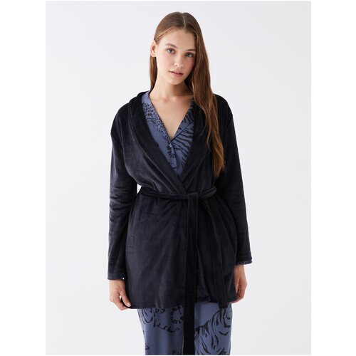 LC Waikiki Women&amp;#039;s Corduroy Dressing Gown with Shawl Collar Long Sleeves Straight Slike