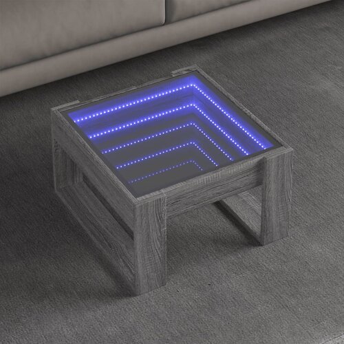 VidaXL Stolić s beskonačnim LED svjetlima boja hrasta 50x53x30 cm Slike
