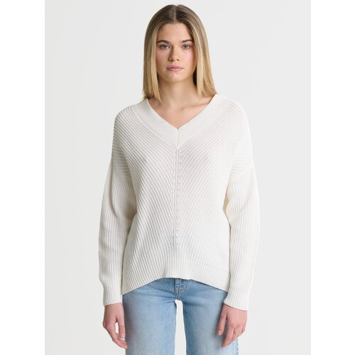 Big Star Woman's V-neck_sweater Sweater 161030 Wool-100 Cene