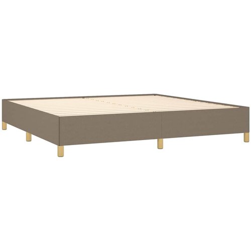  Krevet s oprugama i madracem smeđesivi 200x200 cm od tkanine Slike