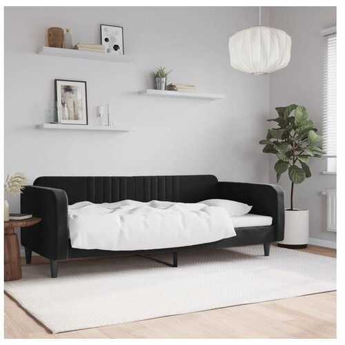 vidaXL Raztegljiva postelja črna 90x190 cm žamet Cene