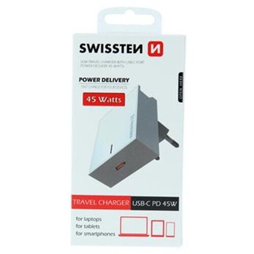 Swissten punjač SLIM PD 3.0 45 W, 1x USB-C, bijeli Cene