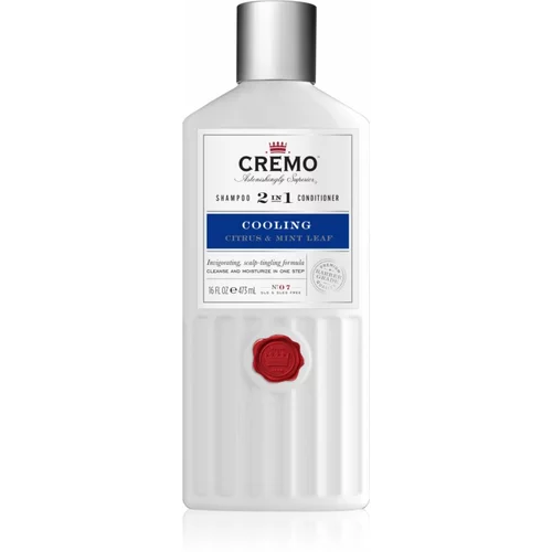 Cremo Citrus & Mint Leaf 2in1 Cooling Shampoo spodbujajoči in osvežilni šampon 2 v 1 za moške 473 ml