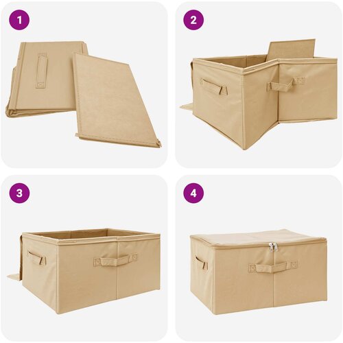  Kutija za spremanje 6 pcs Krem 50 x 30 x 25 cm Netkana tkanina Slike
