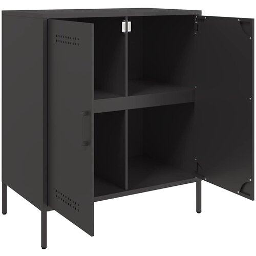  Komoda crna 68 x 39 x 79 cm čelična Slike