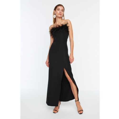 Trendyol Black Otrish Detailed Evening Dress & Graduation Dress Cene