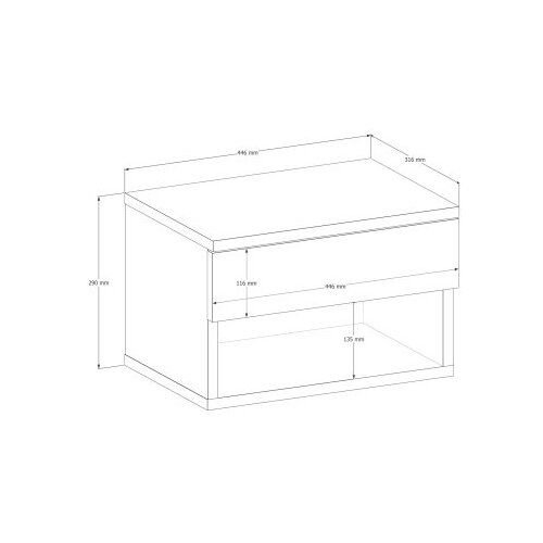 Hanah home Rıbes - anthracite anthracite nightstand Slike