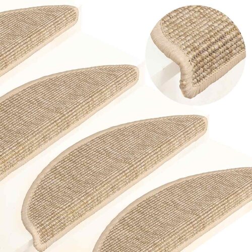  Prostirke za stepenice 15 kom 56x17x3 cm svijetlo bež poluokrugle Cijene