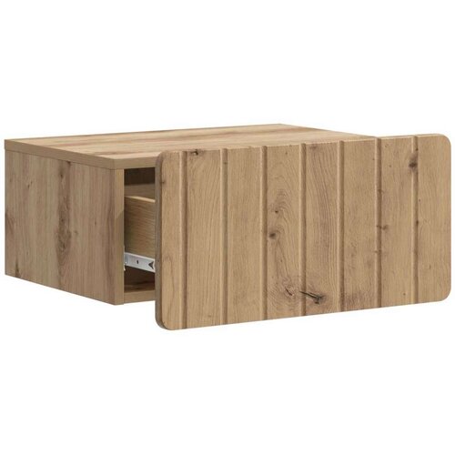  Noćni ormarić za montažu na zid s ladicama 2 pcs Hrast artisan Slike
