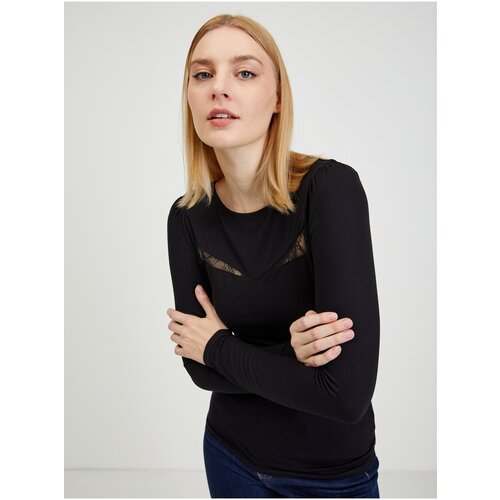 Orsay Black Women&amp;#039;s T-shirt with lace - Women Slike