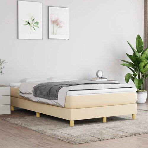 S oprugama i madracem krem 120 x 200 cm od tkanine Slike