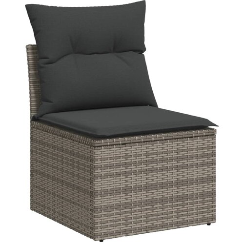  10-dijelni set vrtnih sofa od poliratana s jastucima sivi Siva 100 x 55 x 73 cm Slike