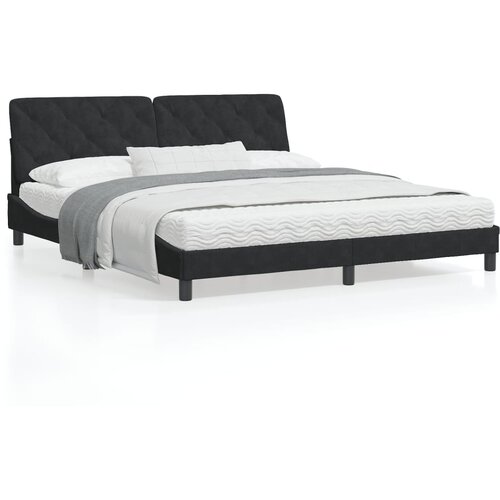 VidaXL Krevet s madracem crni 180x200 cm bar&amp;scaron;unasti Slike