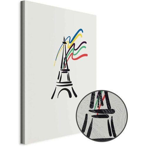  Slika - Eiffel Tower and Colorful Ribbons 40x60 Premium Print Cene