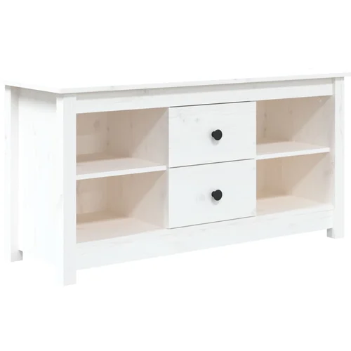 MAISON CHIC TV omarica - TV stojalo - Televizijska omarica bela 103x36,5x52 cm trdna borovina, (21699897)