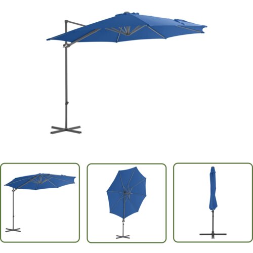  The Living Store Vrtni senčnik z jeklenim drogom sinje moder 300 cm - Previsni Senčnik, (21742588) Cene
