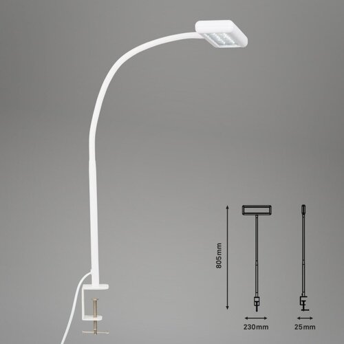 BRILO LED fleksibilna stona lampa sa klipsom TRASNA LED/7,5W/230V bela Slike